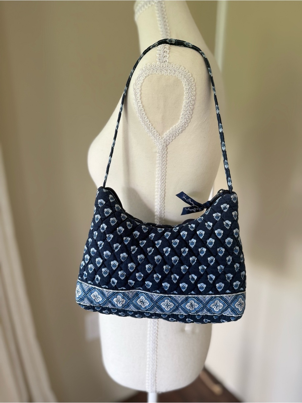 Vintage Vera Bradley Nantucket Navy shoulder bag RARE Retired 2005 Y2K coastal - Picture 4 of 9